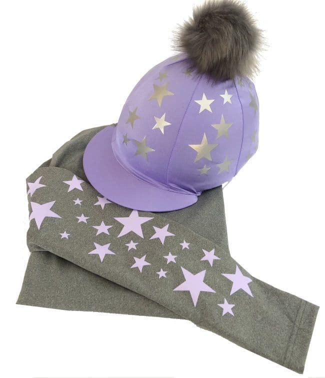 Children's Lilac/Silver Grey Base Layer & Hat Silk