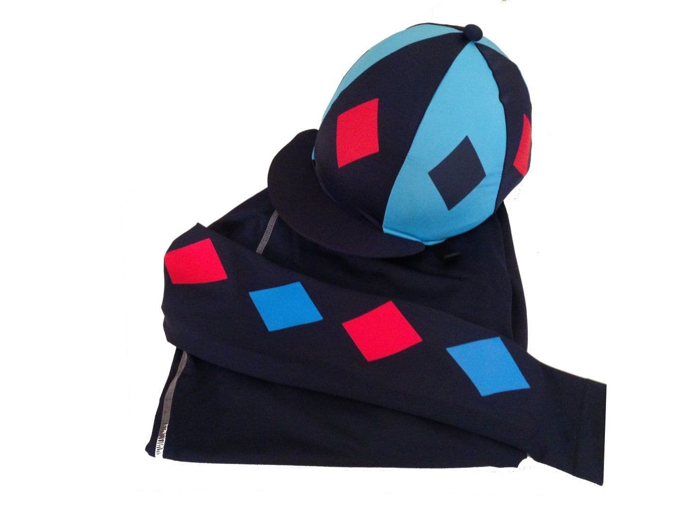 Children's Navy/ Sky /Red Base Layer & Hat Silk