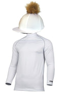 Children's White Base Layer & Hat Silk (Faux Fur Pompom)