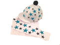 Children's White/Taup/Navy Base Layer & Hat Silk