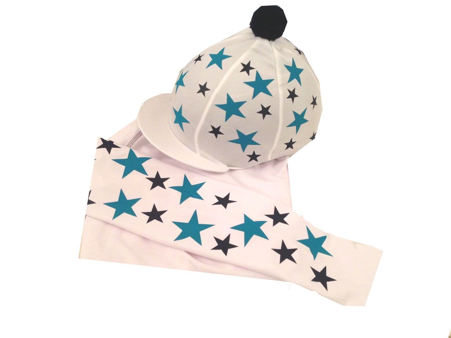 Children's White/Taup/Navy Base Layer & Hat Silk