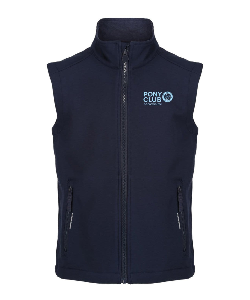 CHILDRENS Abbotsholme Pony Club Navy Soft-shell Gilet – RG342