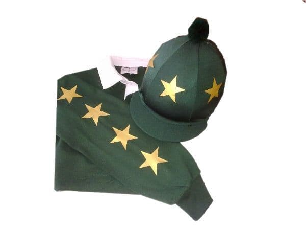 Children's Bottle Green Rugby Shirt & Matching Silk