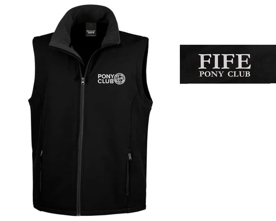 Children's Fife PC Softshell Black Gilet RG331