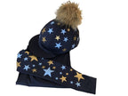 Children's Navy/Gold/Sky Base Layer & Hat Silk