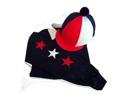 Children's Navy/Red/White Rugby Shirt & Matching Silk