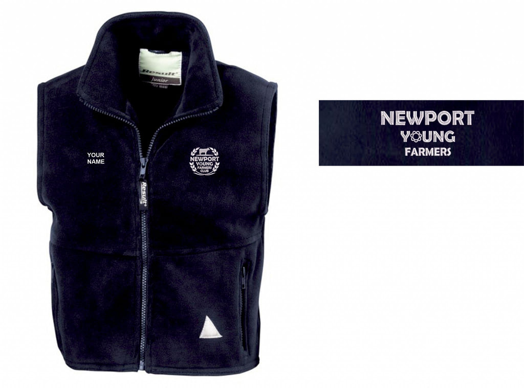 Children's Newport YF Navy Blue Fleece Gilet RE37J