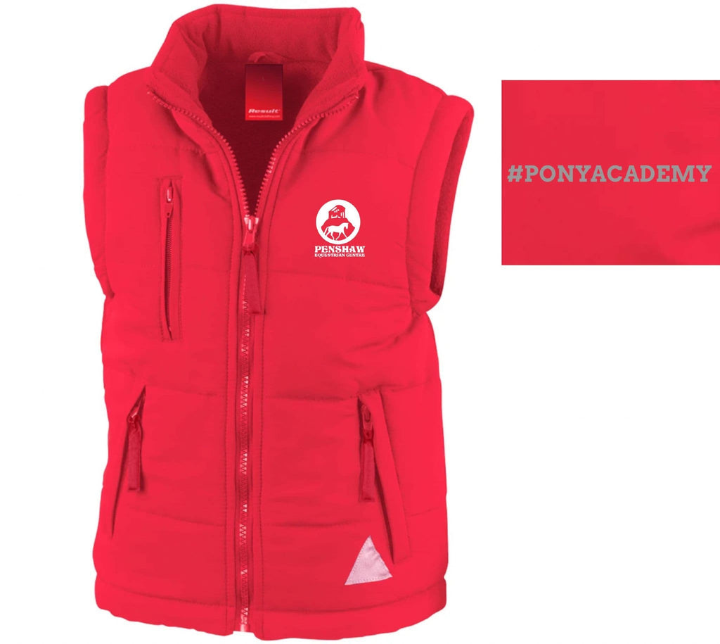 CHILDRENS Penshaw Pony Academy Red Padded Bodywarmer – RS88B