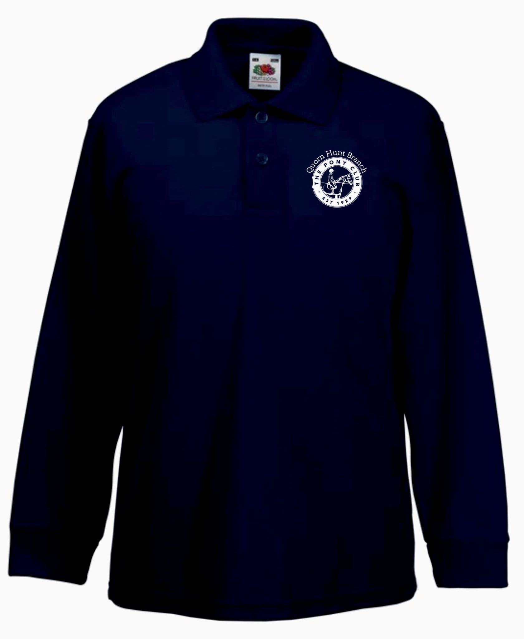 Children's Quorn Pony Club Navy Long Sleeve Navy Polo SS320