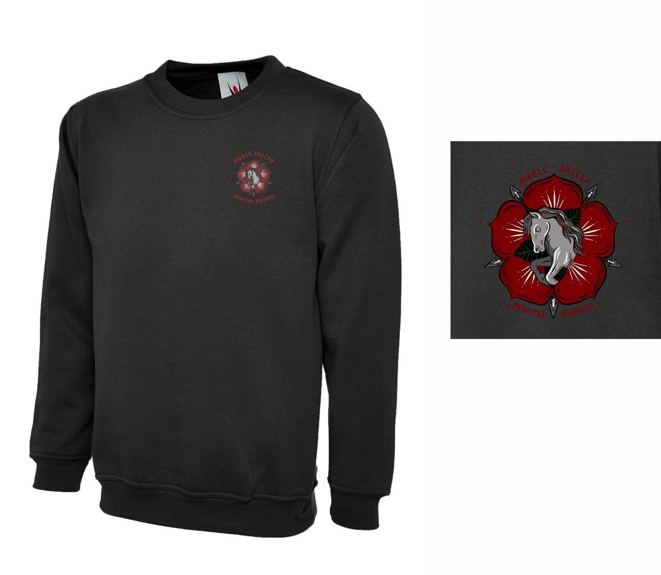 Children's' Ribble Valley Mounted Archers Black Sweatshirt UX7