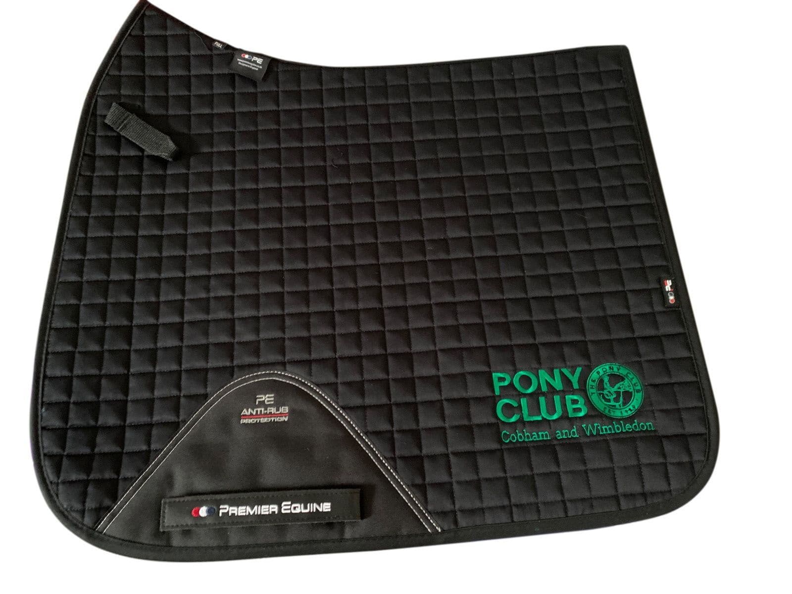 Cobham & Wimbledon PC Black embroidered Premier Equine Dressage Saddlecloths