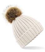 Faux Fur Pom Pom Chunky Beanie – Optional Personalisation