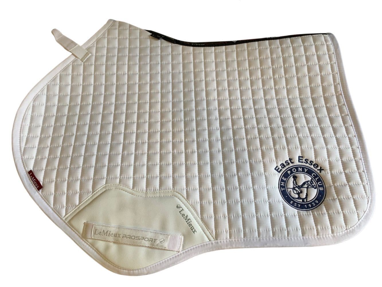 East Essex PC embroidered white Le Mieux Close Contact Saddlecloths