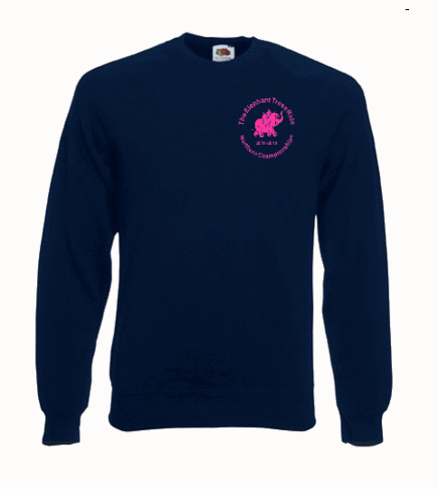 Elephant Trees Ride CHILD Long Sleeve Sweatshirt – NAVY ONLY