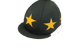 Fitzwilliam Bottle Green Silk with lemon yellow stars and a button