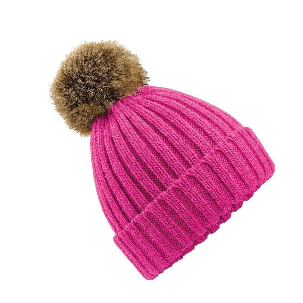 Fur pop pom chunky beanie. Lot's of colours