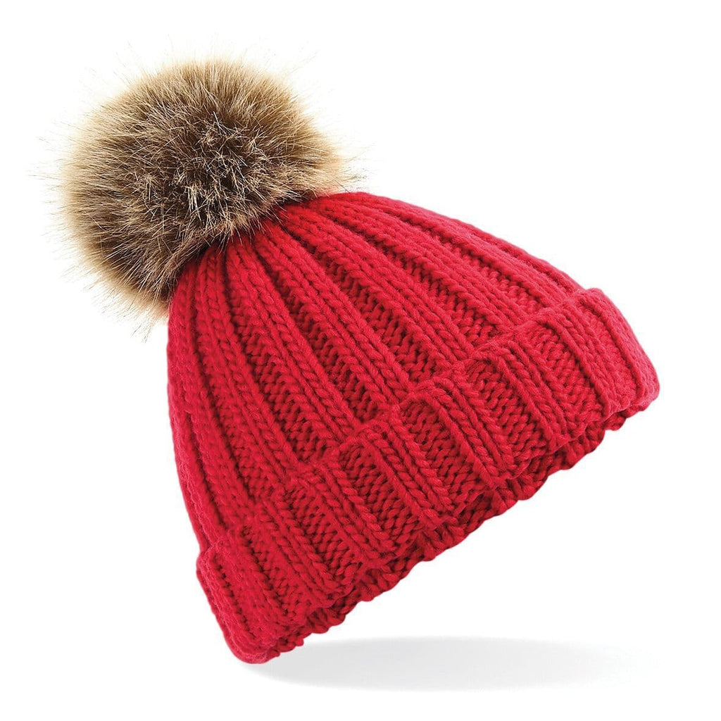 Fur pop pom chunky beanie. Lot's of colours