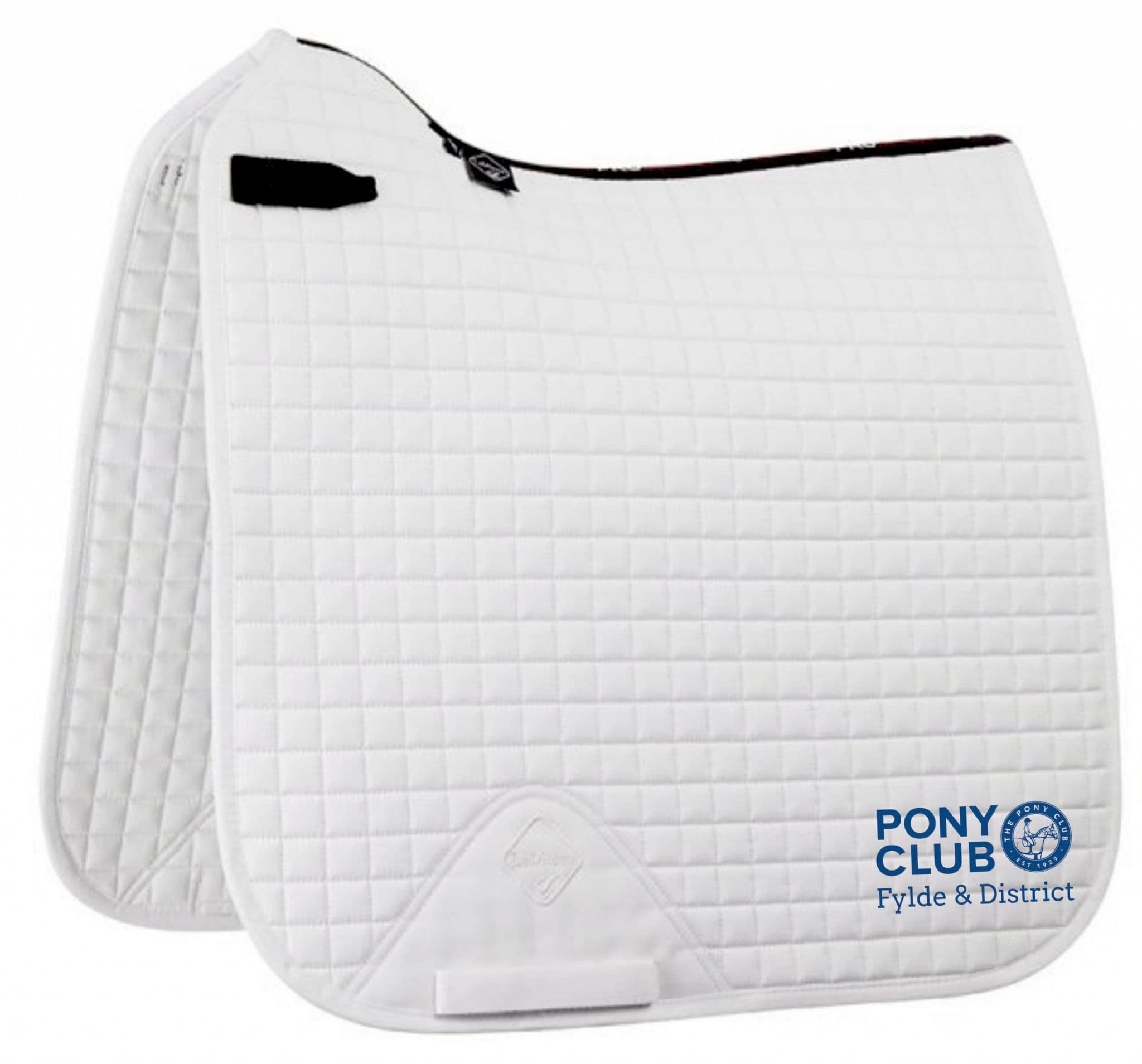 Fylde & District PC embroidered white Le Mieux Dressage Saddlecloths