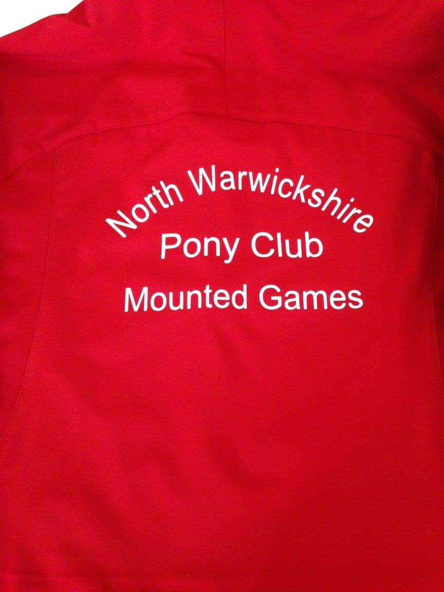 Games Ladies RED soft shell jacket North Warwickshire Pony Club