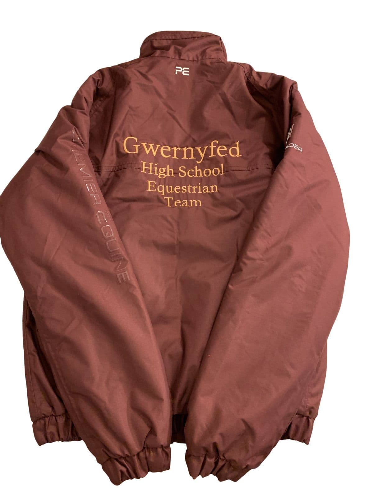 Gwernyfed High School Premier Equine Pro Rider Unisex Waterproof Riding Jacket, Wine