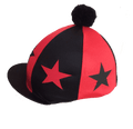 Herts Hunt Silk Red/Black with alternate large stars and Black Pompom