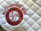 Herts Hunt white embroidered Dressage Saddlecloths