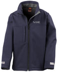 Junior Classic Softshell 3 layer jacket. Black/Navy or Royal