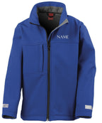 Junior Classic Softshell 3 layer jacket. Black/Navy or Royal