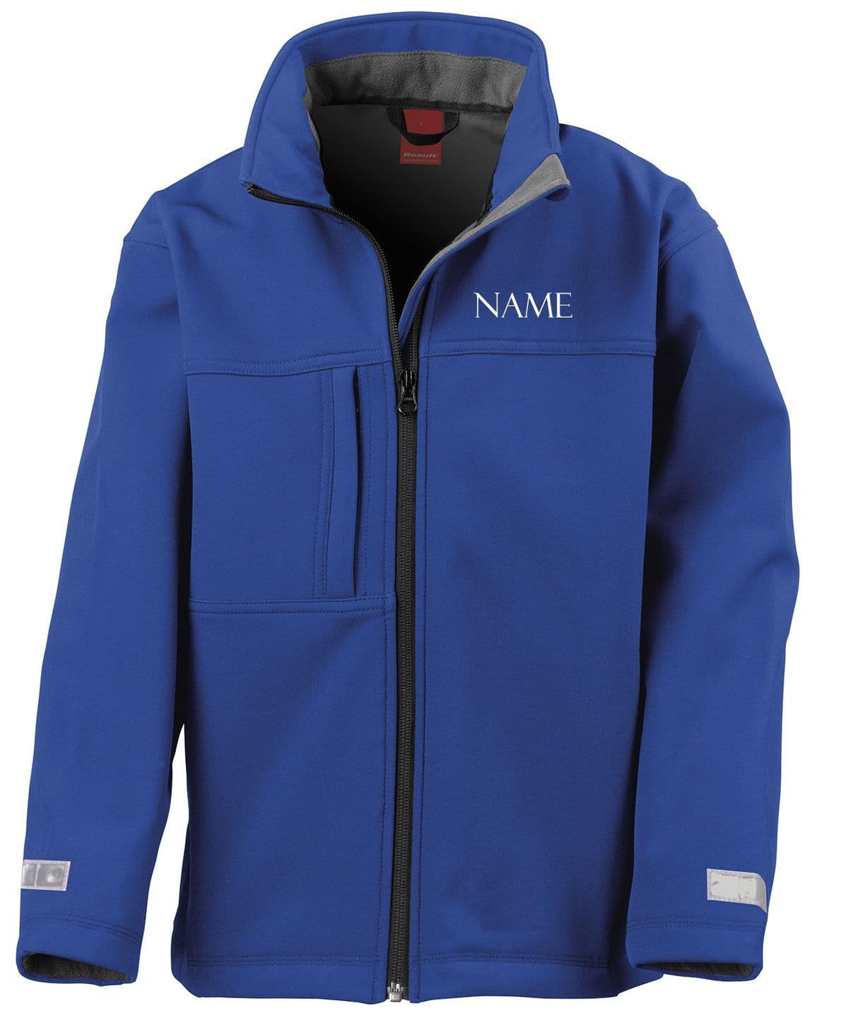 Junior Classic Softshell 3 layer jacket. Black/Navy or Royal