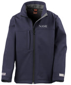 Junior Classic Softshell 3 layer jacket. Black/Navy or Royal