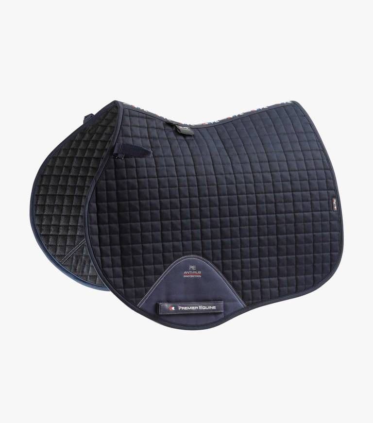 King High Warwick embroidered Navy Premier Equine Close Contact Saddlecloths