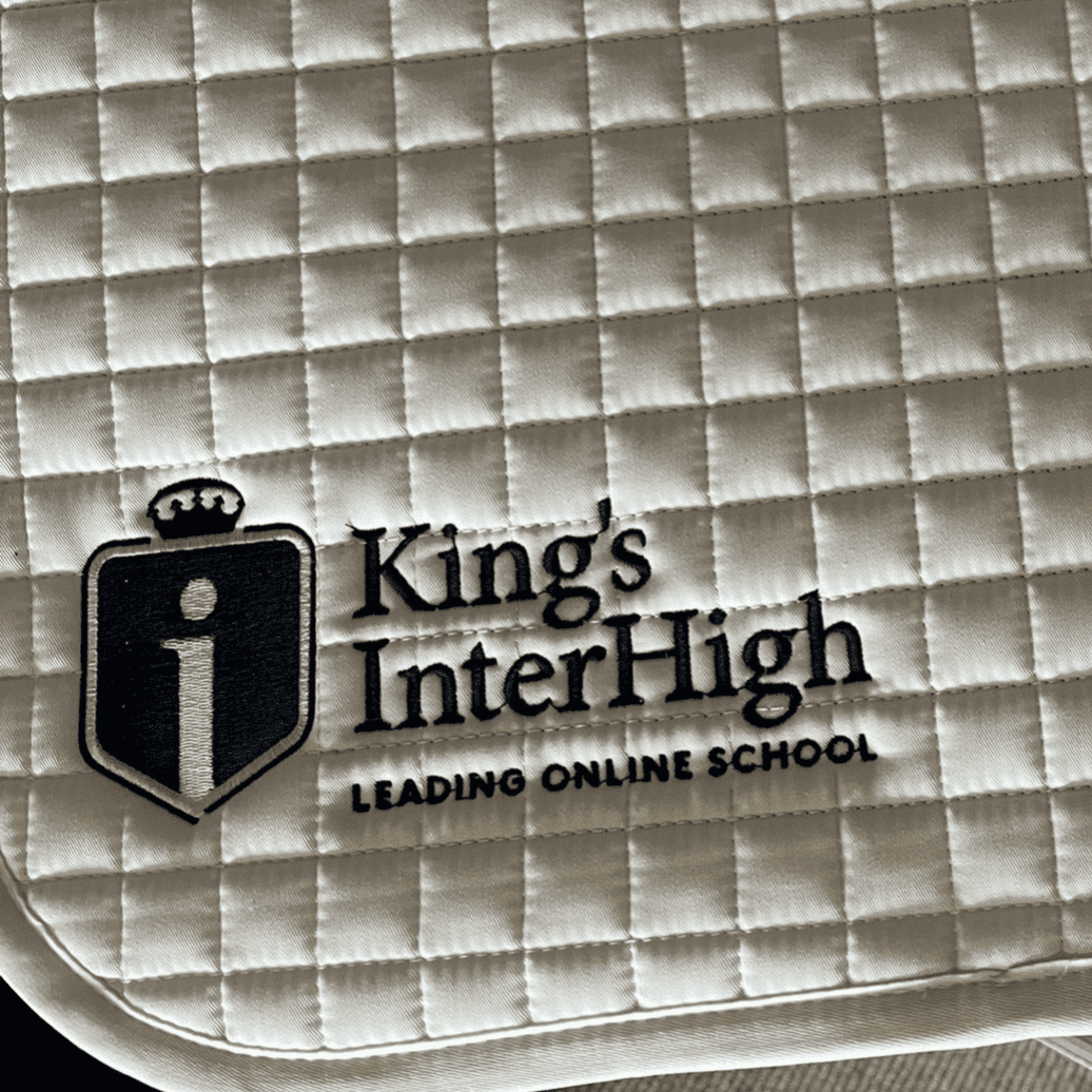 Kings Interhigh School embroidered white Le Meiux Dressage Saddlecloths