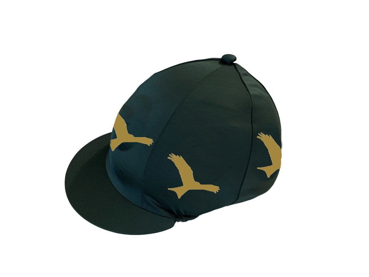Kitebrook Bottle Green hat silk – bird logo printed in with button