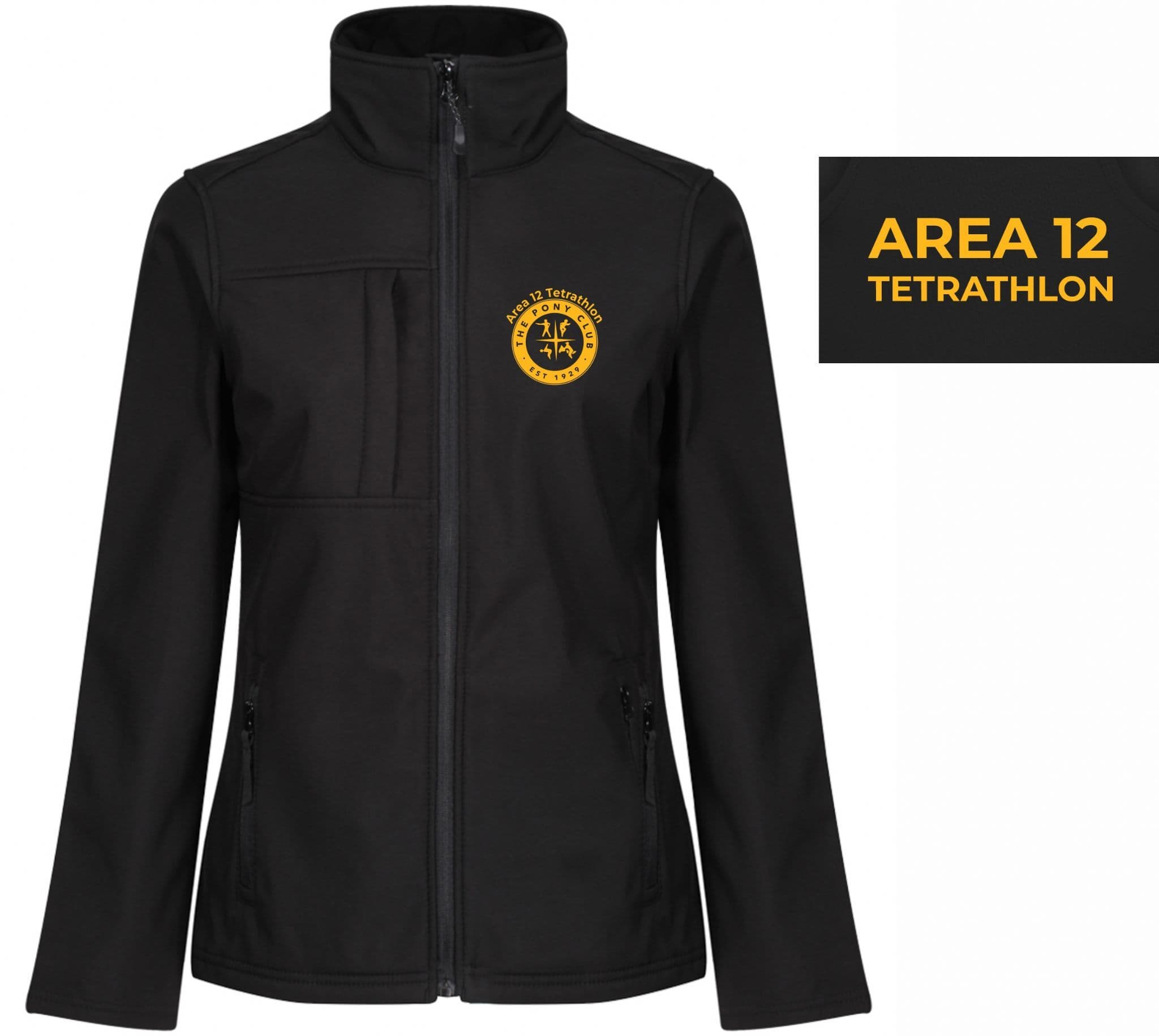 Ladies Area 12 Tetrathlon Black Softshell Jacket – RG192