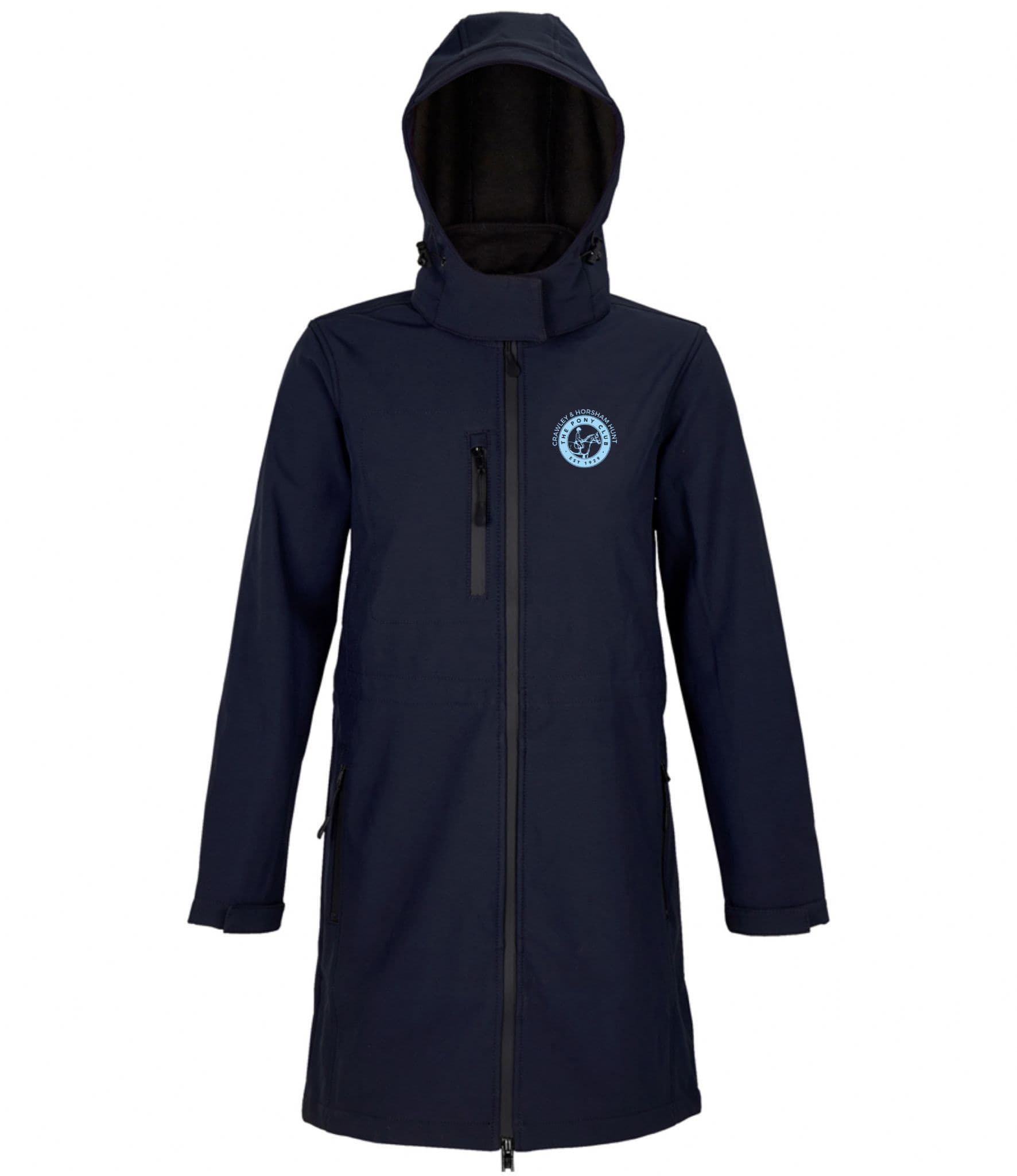 Ladies Crawley & Horsham Hunt Navy Long Softshell Jacket – 03794