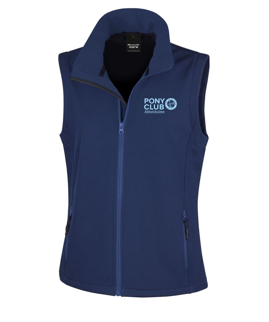 Ladies Fit Abbotsholme Pony Club Navy Soft-shell Gilet – R232F
