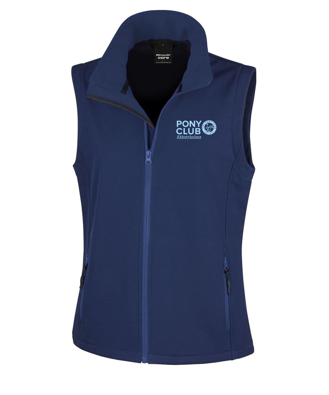 Ladies Fit Abbotsholme Pony Club Navy Soft-shell Gilet – R232F