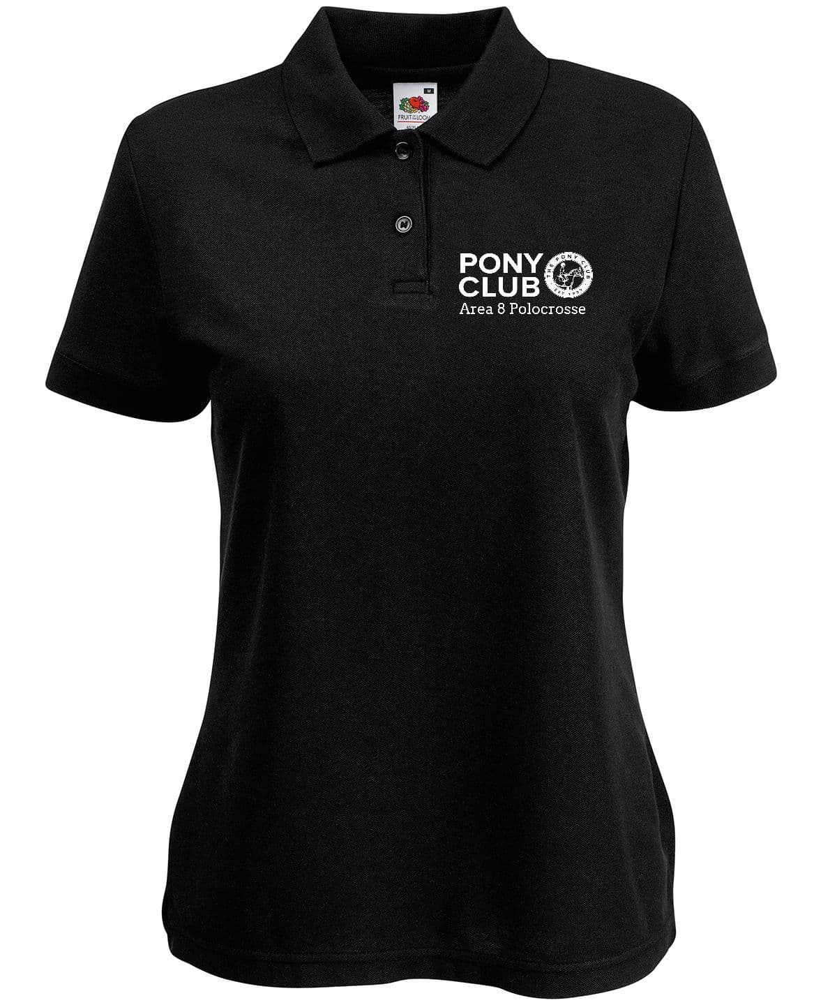 Ladies Fit Area 8 Polocrosse Polo Shirt – Black
