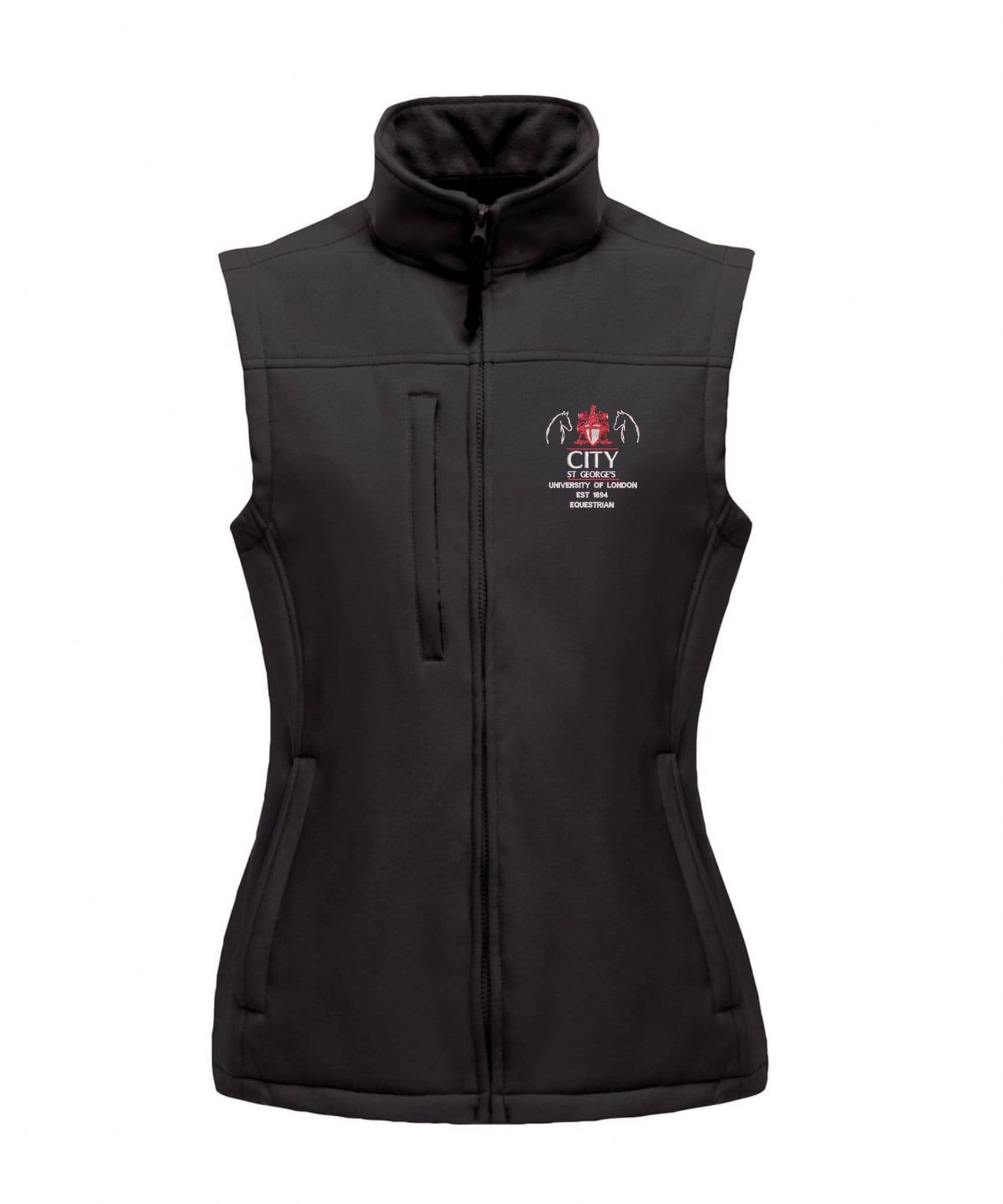 Ladies Fit City St George's University Black Soft-shell Gilet – RG155
