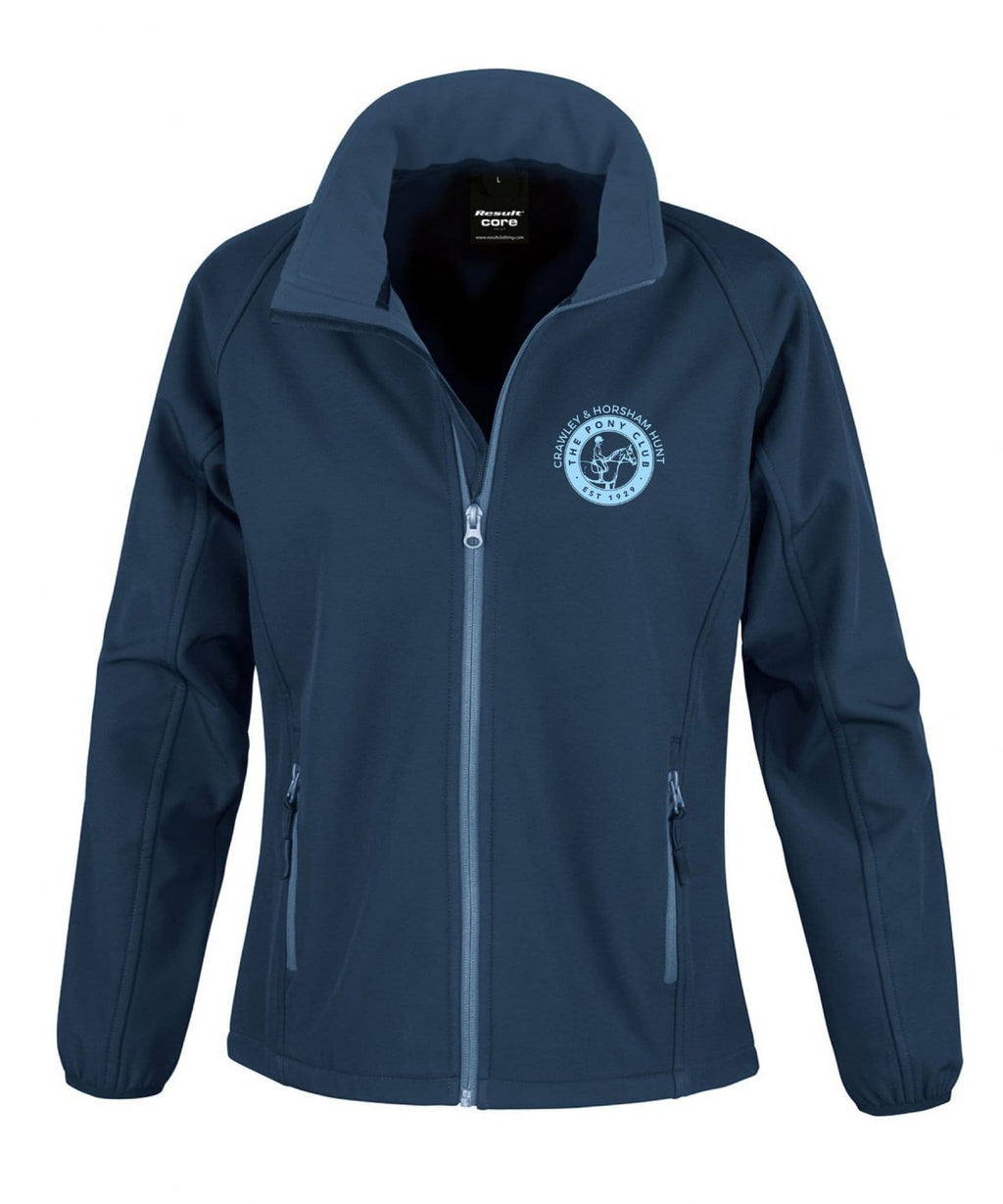 Ladies navy soft shell jacket Crawley & Horsham Hunt PC – R231F