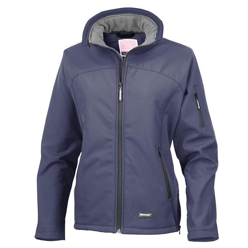 Ladies navy soft shell jacketWoodland Pytchley R122F Result.