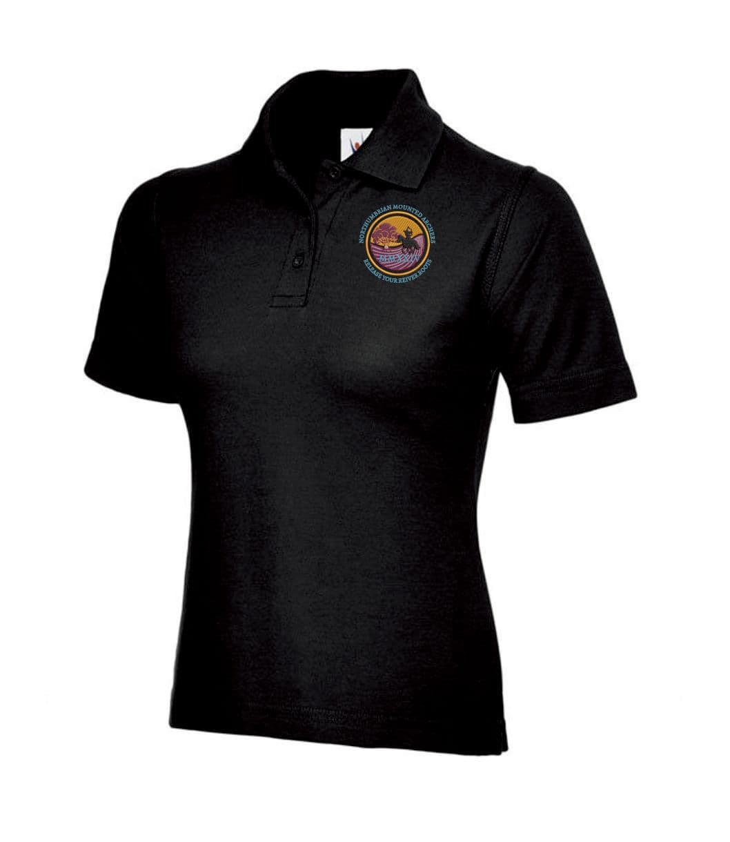 Ladies Northumbrian Mounted Archers Polo Shirt – Black UC106