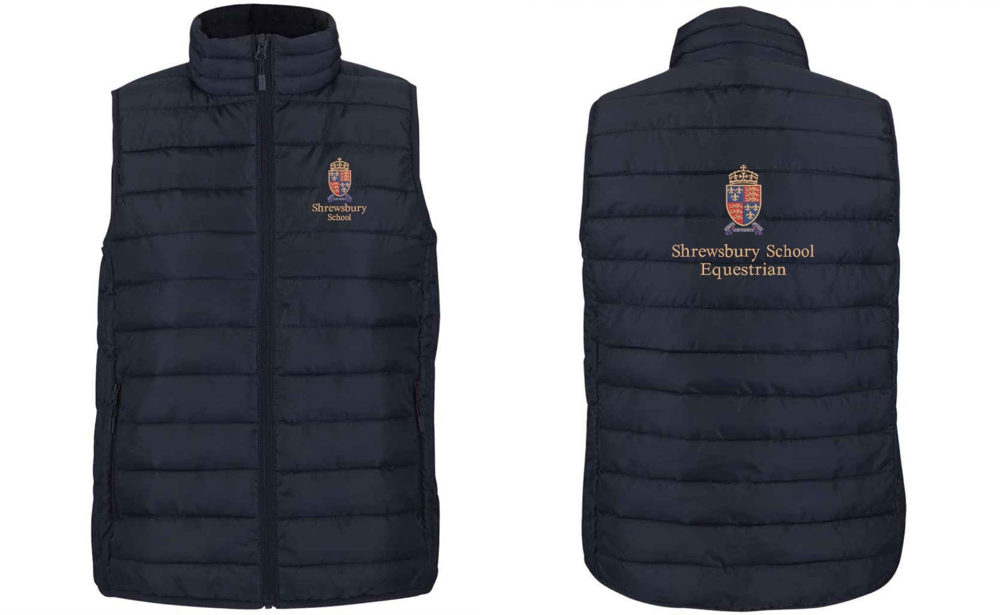 LADIES Shrewsbury School Navy Padded Gilet – K6114
