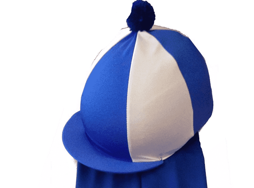 Mid Devon Royal/White Lycra Hat Silk