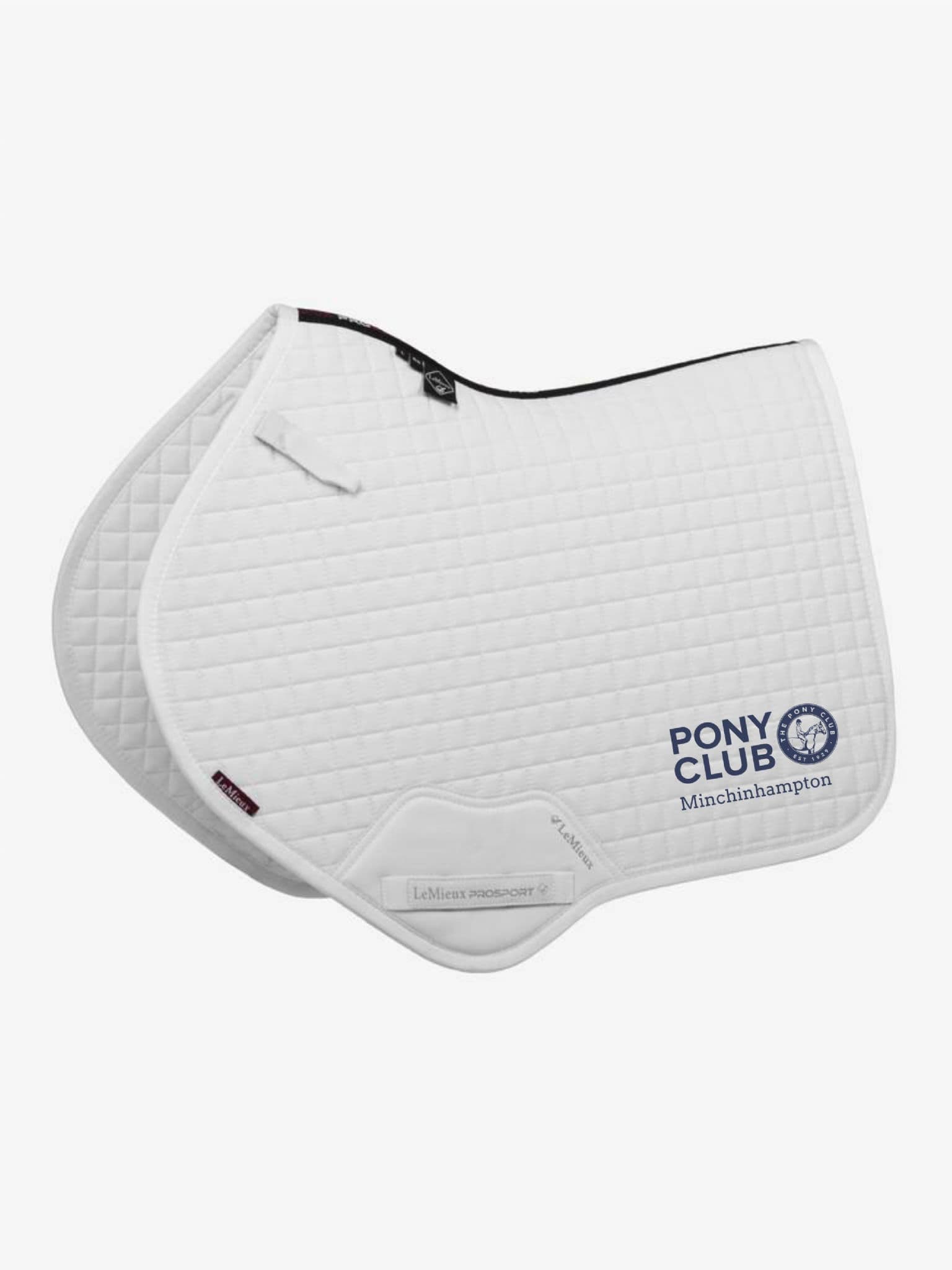 Minchinhampton PC White Embroidered LeMieux Close Contact Saddle Pad