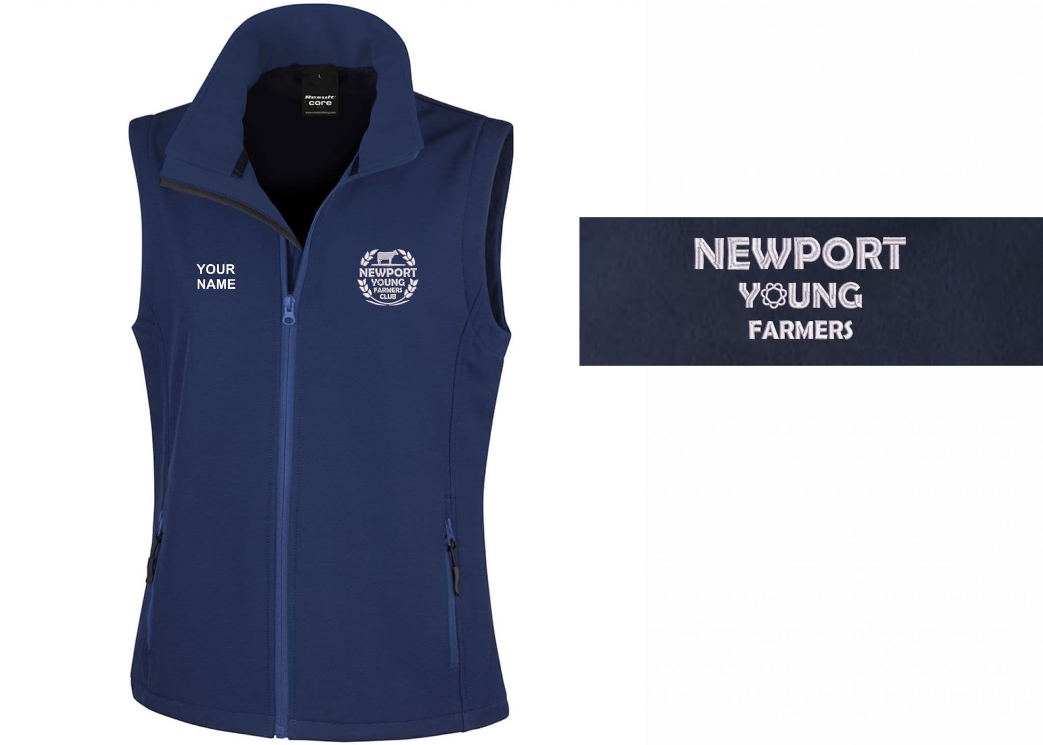 Newport Young Farmers Ladies Fit Navy R232F Softshell Gilet