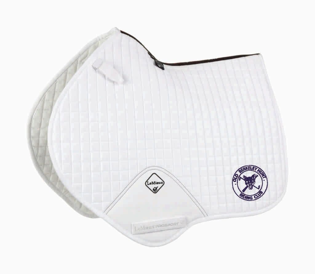 OBH embroidered white Le Meiux Close Contact Saddlecloths