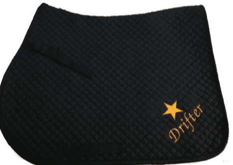 Personalised Black GP Saddlecloth
