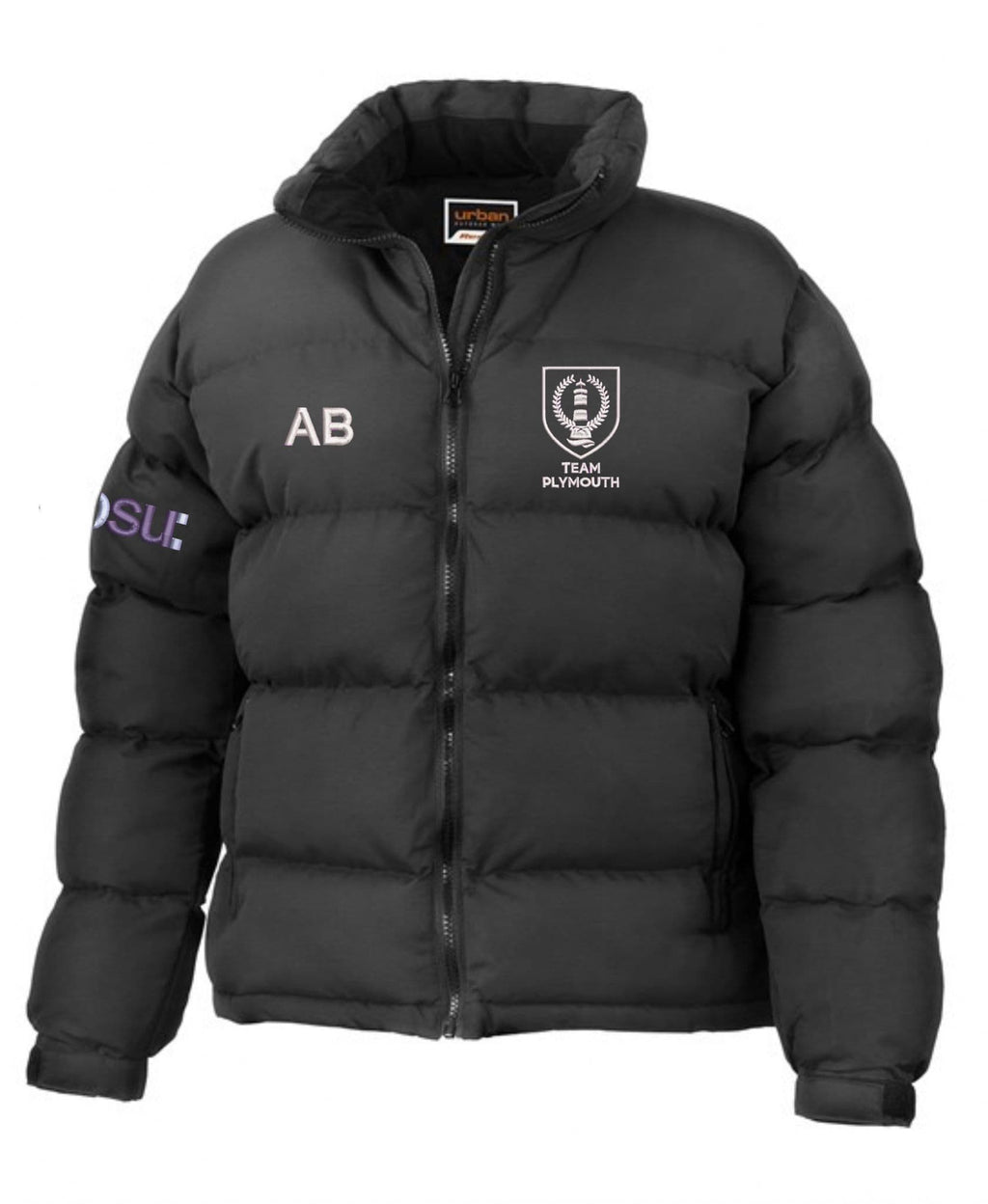 Plymouth University Black Puffer Jacket – RS181