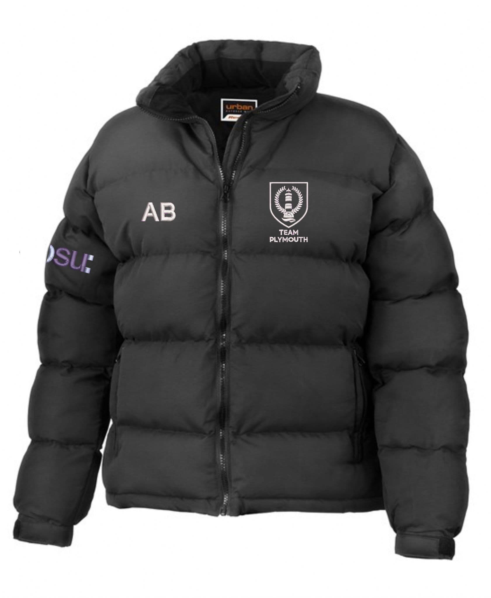Plymouth University Black Puffer Jacket – RS181